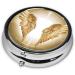 Angel Wing Mini Round Pill Box - 3 Compartment Travel Pill Organizer | Portable Medicine Case for Home & Office - Buy Online on GoSupps.com