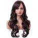 Long wavy wigs for women full hair chocolate dark brown cosplay lolita party wig or daily life + wig cap and kamm sxl1485 (Dark Brown)