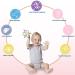 Sensory Teething Toys for Babies 3-24 Months - Baby Rattle Soft Teether with Pacifier Clip | 6 Textures | Gender Neutral Infant Toy - Buy Online on GoSupps.com