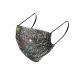 Lieikic ladies mouth and nose protection crystals glitter elegant washable reusable breathable multifunction cloth cover scarf for halloween evening party (b-black)
