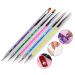 Gracelaza 5pcs Brush Set Nail Art Nail Art Paint Brush Pen Set Tips Builder Flat UV Gel Acrylic #1
