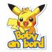 Baby on board sticker car Pika 13x18cm easy to stick vinyl sticker for baby on board baby on board car sticker (color)