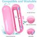 Uraqt Pink Frosted Travel Case for Electric Toothbrush - Essentials for 1 Handpiece & 2 Brushes | Durable Plastic Replacement Etui - Buy Online on GoSupps.com