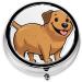 Funny Dachshund Dog Round Pill Box | 3 Compartment Mini Portable Travel Medicine Organizer - Buy Online on GoSupps.com