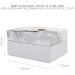 Cute Baby 3D Elephant Grey Tooth and Curl Keepsake Box | Silver Stars and Palm Leaves Design | 10cm x 5cm x 8cm - Buy Online on GoSupps.com