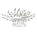 VINTORKY Hair Comb Bridal Flower Headpiece Hanfu Chinese Chignon pin Flower Hair Clips for Women Chinese Hair pin Hair Side Combs Leaves Headpiece Slide Combs Bride Rhinestones Wedding Iron