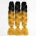 Shop Showjarlly Kanecalon Ombre Jumbo Braid Extensions - 24 Kanecalon Braids for African Hair Black/Blond - Free International Shipping - Buy Online on GoSupps.com