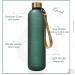 Opard 1L/800ml BPA-Free Water Bottle | Time Marking Sports Bottle | Outdoor Safe Dark Green Rope Version - Buy Online on GoSupps.com