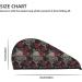 Quick-Dry Hair Towel Wrap with Button - Skull and Red Roses Design | Ultimate Hair Drying Turban - Buy Online on GoSupps.com