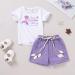 YOUNGER TREE Toddler Girls Watermelon T-shirt + Linen Shorts Set - Mermaid Theme | 4 Years - Buy Online on GoSupps.com