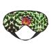 SSIMOO Blooming Cactus Flower Print Double-Sided Eye Mask Soft and Light Blocking for Enhancing Sleep Quality Black