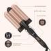3 Barrel Curling Iron Wand - 1.25 Inch Ceramic Tourmaline Triple Barrel Hair Waver with Adjustable Temperature & LCD Display - Portable Rose Gold Crimper for Effortless Beach Waves - Buy Online on GoSupps.com