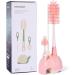 Bebamour 3-in-1 Stand Baby Bottle Brushes Set - Soft Teat Brush & Straw Cleaner - Pink - Buy Online on GoSupps.com