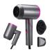 TIYETA 1800W Portable Travel Hair Dryer with Folding Handle Professional Ionic Hair Dryer Blow Dryer with Diffuser and Concentrator Salon Blow Dryer Grey