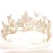 Kilshye Queen Crown Gold Tiaras and Crowns Butterfly Rhinestone Tiara Vintage Bridal Wedding Crown Pageant Costmue Prom Headpiece for Women and Girls (Gold)