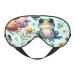 Double-Sided Eye Mask Eye Sleep Shade Cover Cute-Cartoon-Frog-Floral Unisex Night Sleeping Mask