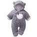 JiAmy Baby Hooded Romper Winter Jumpsuit Flannel Outfits Boys Girls Pajamas Toddler Onesie Footies Outwear 3-18 Months Gray 6-9 Months