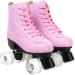Women's High-top PU Leather Roller Skates - Pink Flash, Size 37 US 6 - Buy Online on GoSupps.com