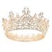 yyoemas Round Crystal Queen Crowns for Women  Rose Gold Rhinestone Tiara Cake Topper  Wedding Crowns Tiara for Bridal Birthday Party Queen Pageant Hair Accessories
