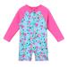HUAANIUE Baby Girls Shortsleeve One Piece Zipper Swimsuit 6Month-3Year UPF 50+ Sun Protection Swimming Costume 1-2 Years 08 Littleflower Swimwear