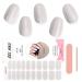 EBANKU 20 PCS Semi Cured Gel Nail Strips Gel Nail Strips Full Wraps Adhesive Gel Nail Stickers with Nail File and Stick(UV/LED Lamp Required)-6 # 6