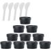 Plastic cosmetic jars empty jars 12 PC Empty 50ml Pink Facial Mask Wide Mouth Plastic Jars 50g Leakproof Cosmetic Pot Container with Lids with 6 PC Spatula (Color : Roze Size : 100ml) (Color : Svar 50ml Svart