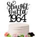 Sodasos Black Glitter Straight Outta 1964 Cake Topper Happy 60th Birthday Cake Topper 60 and Fabulous 60th Wedding/Anniversary Party Sign Decorations (black Straight Outta 1964)