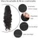 Ponytail Extensions Body Wavy Ponytail Synthetic Ponytail Extension Long Black Drawstring Wavy Ponytail Hair African American for Women for Women(Black) - Buy Online on GoSupps.com