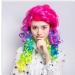 BGHJUE Wig Halloween Colored Curls Part Synthetic Hair Wigs With Bangs Middle/Side Part Long Straight Wig For Black Women