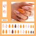 24PCS Long French False Nails with Glue - Full Cover Acrylic Stick on Nails (Orange) - Buy Online on GoSupps.com