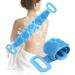 Silicone Back Scrubber for Shower and Bath - Gentle Spa Massage Skin Care Tool - Blue and Pink Brushes with Hanging Hooks | Sensitive Skin Comfort - Buy Online on GoSupps.com