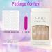 Gradient Pink Almond False Nails - 24 Pcs Medium Press-On with Rhinestones and Adhesive Tabs for Women - Buy Online on GoSupps.com