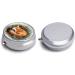 Decorative Round Pill Box - Sleeping Fox Print | 3 Compartment Portable Metal Pill Organizer | Stylish Pocket Pill Case for Travel - Buy Online on GoSupps.com