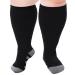 Ancrina Plus Size Compression Socks for Women & Men Compression Socks for Sports Running Air Travel Cycling XL-XXL Black