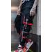 Men's Punk Cargo Baggy Techwear Joggers | Hip Hop Harem Streetwear | Tactical Track Pants - Black (Medium) - Buy Online on GoSupps.com