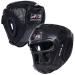 ARD Leather Art MMA Boxing Protector Head Guard UFC Wrestling Helmet Head Gear Black Large