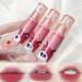 Dulele 3PCS Matte Velvet Liquid Lipstick Set Cute Bear Lip Gloss Lip Stain Long Lasting 24 Hours Lip Glaze Non-Stick Cup Lip Clay Cute Lip Makeup for Girls