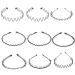 9 Pieces Unisex Metal Hairband Black Metal Headband Outdoor Sports Fashion Wave Elastic Hair Accessories for Outdoor Sports Yoga