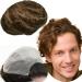 Toupee for Men Yanahair Wavy Hair Pieces Mens Toupee Human Hair Replacement System 100% European Real Human Hair Hairpieces Hair System 0.04mm Soft Thin Skin PU V-loop (#4 Light Brown 8"x10")