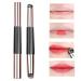 Acunny Silicone Lip Brush Lip Exfoliating Brush | Silicone Makeup Applicator | Multipurpose Lipstick Shine Makeup Brush Tool Soft Double Head Lip Oil Brush with Lid for Women and Girls black