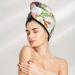 Birds & Flowers Microfiber Hair Towel - Soft Super Absorbent Coral Velvet Wrap for Long Curly Thick Hair | Quick Dry Hair Cap for Women - Buy Online on GoSupps.com