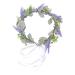 Minkissy Womens Headbands Lavender Flower Flower Headband Floral Hair Garland Fairy Flower Headband Wedding Hair Accessories for Girls Brides Ladies Purple Flower Hair Accessories