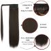 Clip-in Dark Brown Ponytail Extension - Long Smooth 24-Inch Hairpiece | Natural Braid Wrap 071G - Buy Online on GoSupps.com
