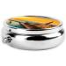 Sunset in Barcelona Portable Metal Pill Box | Round Mini 3-Compartment with Hinged Design - Perfect for Small Pills & Travel - Buy Online on GoSupps.com