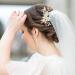 Gold Wedding Hair Accessories Comb with Rhinestone Crystal Flower for Brides and Bridal Party - Buy Online on GoSupps.com