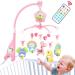 Baby mobile for crib with lights and musicial Projection Hanging Rotating Teether for girl (Pink) Pink-forest