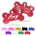 Ibera Gifts - personalized pendants for small to medium -sized dogs and cats in bone shape - engraving dog brand collar dog neck band name personalized dog (red heart) heart red