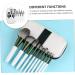 Set of 12 Green Glass Make-Up Eyeshadow Mixing Makeup Black Costume Blush Brush Concealer Brush Eyebrow Brush Eye Brush with Wooden Handle - Buy Online on GoSupps.com