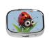 Ladybug Printing 2 Compartment Small Pill Case Cute Small Pill Box Purse Pill Boxs Travel Pill Organizer for Pocket Purse and Travel Gifts