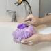 Grand Fusion Exfoliating Loofahs for Men and Women - Pack of 3 Purple Body Scrubbers with Liquid Soap Dispensing Feature - Compatible with Your Favorite Body Wash - Convenient Hanging Loop - Buy Online on GoSupps.com
